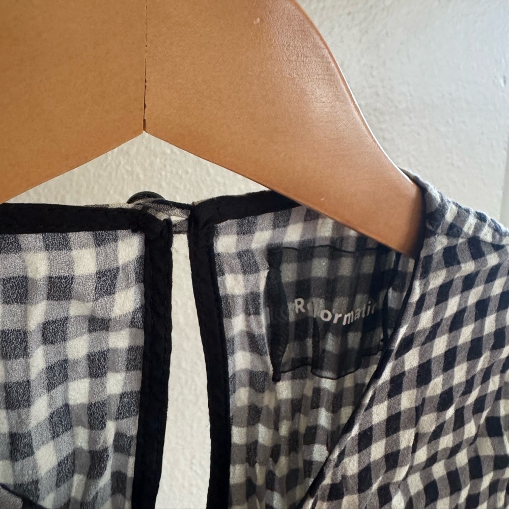 Reformation Black and White Gingham Midi Dress size 0 xs - Picture 6 of 10